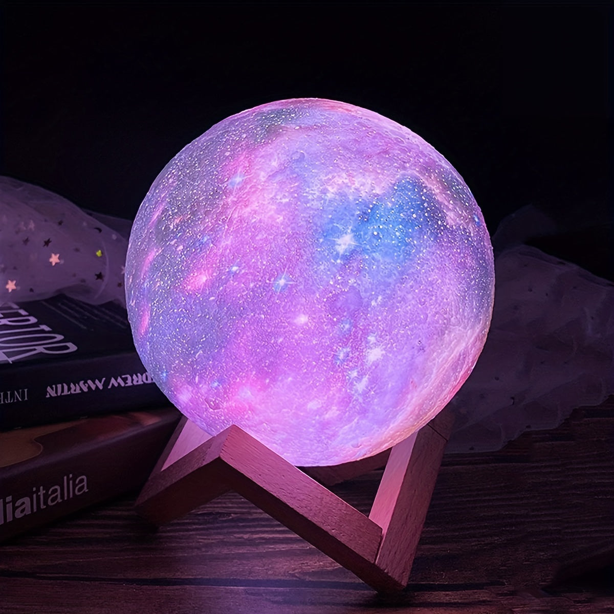 3D Printing Galaxy Moonlight LED Night Lamp - Ordexe