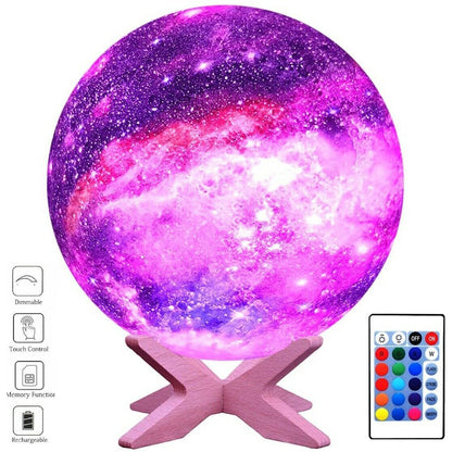 3D Printing Galaxy Moonlight LED Night Lamp - Ordexe