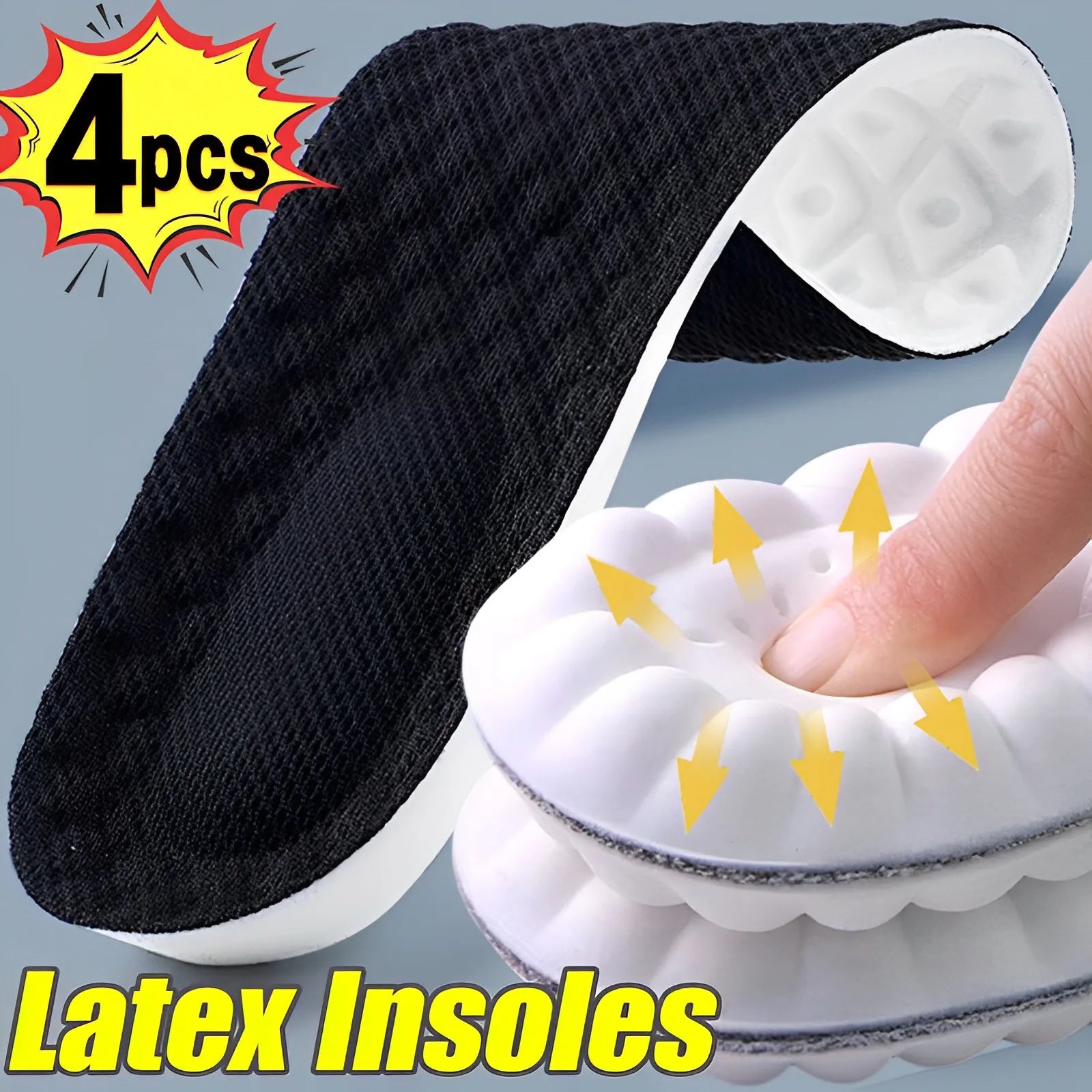 Latex Foam Insoles for Men's Soft Foot Support Shoe Pads - Ordexe