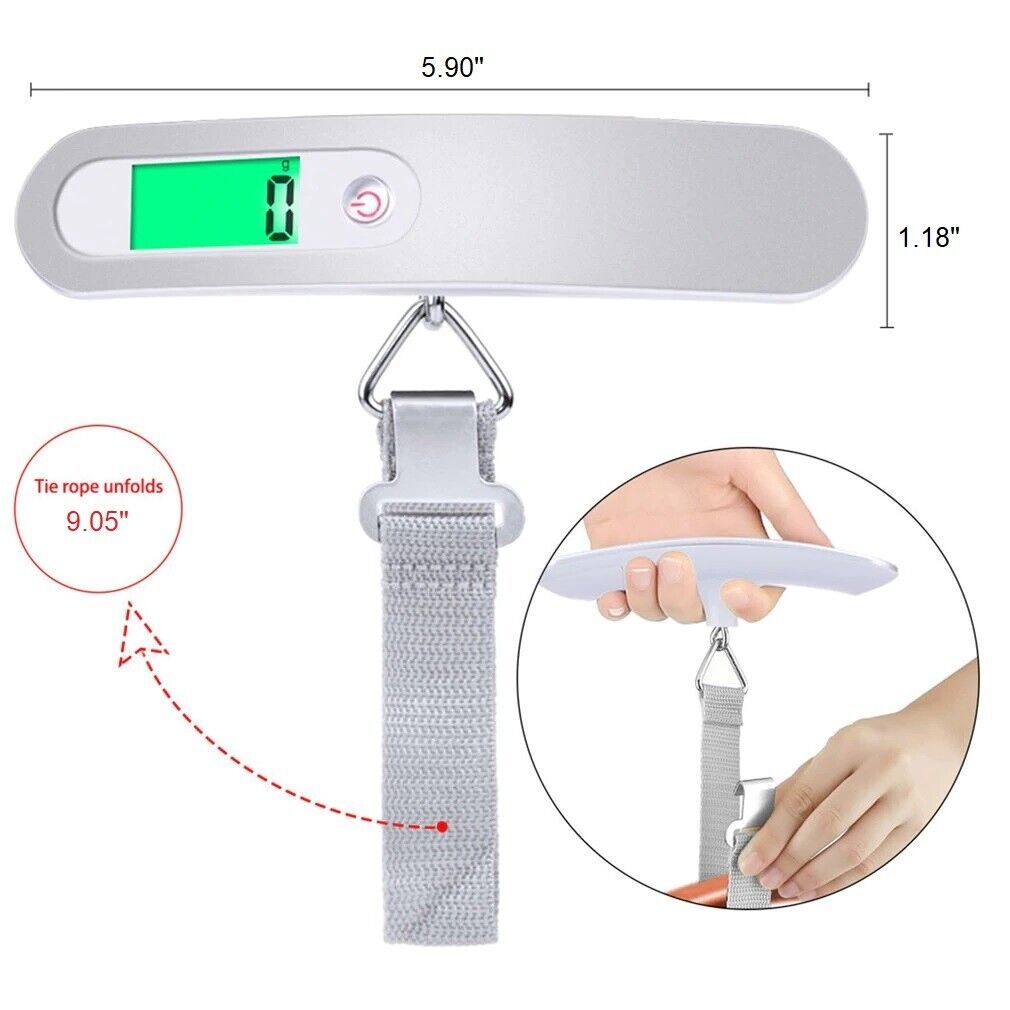 Portable LCD Digital Luggage Weight Scales - 50kg 110lb - Ordexe