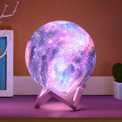 3D Printing Galaxy Moonlight LED Night Lamp - Ordexe