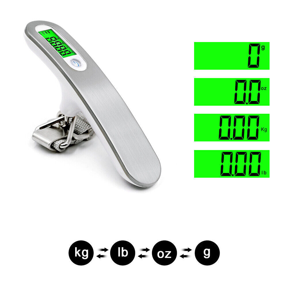 Portable LCD Digital Luggage Weight Scales - 50kg 110lb - Ordexe