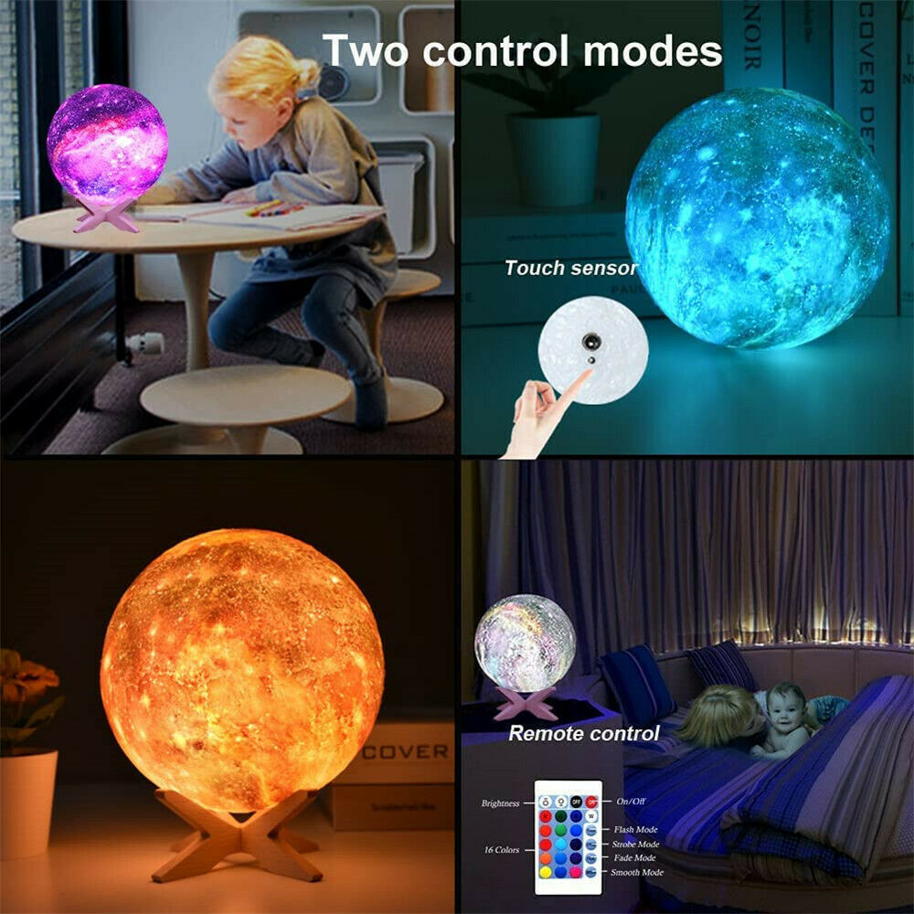 3D Printing Galaxy Moonlight LED Night Lamp - Ordexe